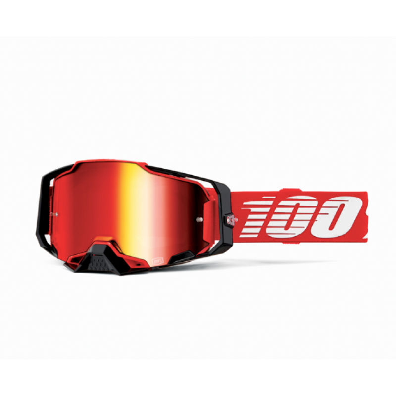 100% Motocross Goggle Armega Red - Mirror Lens