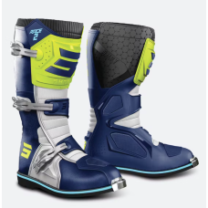 Shot Race 2 MX Boots Blue-Neon Yellow