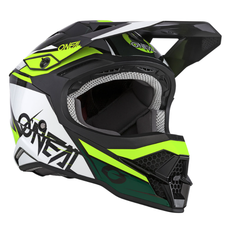 ONEAL krosa ķivere 3SRS STARDUST melna/balta/dzeltena